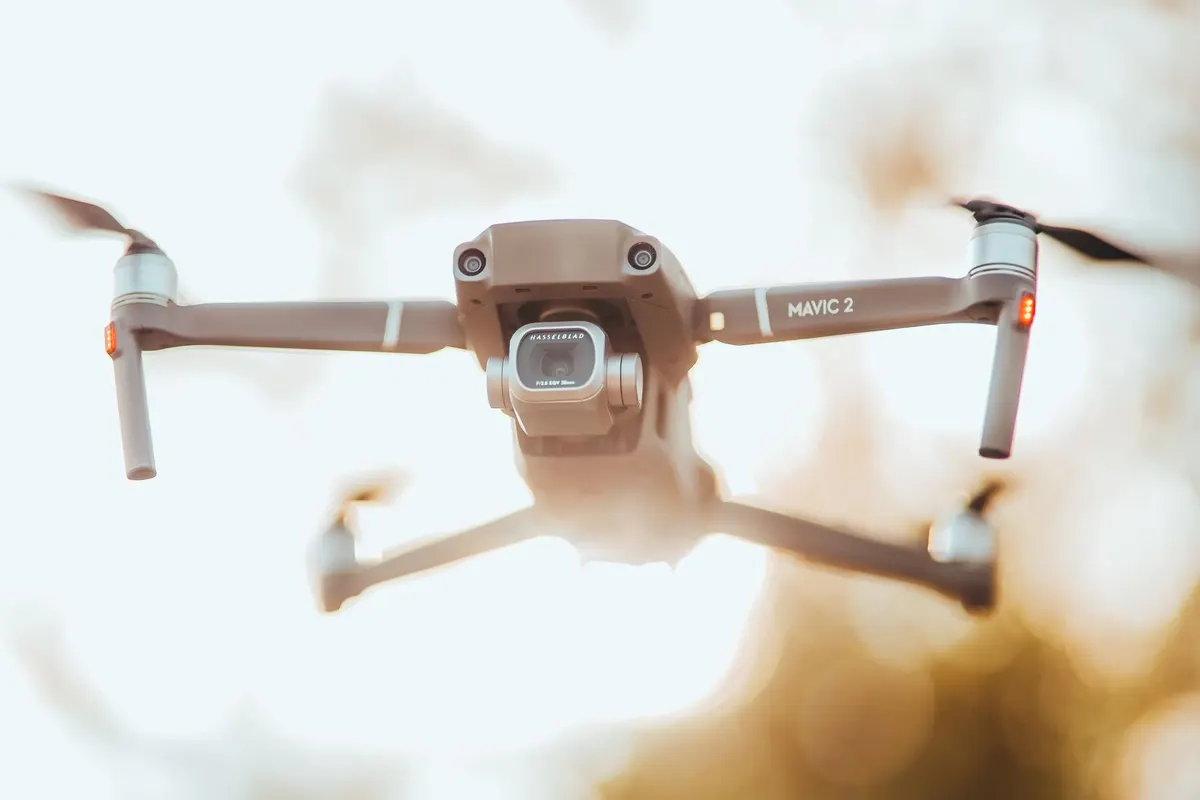 DJI drone in flight
